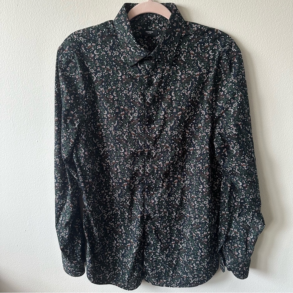 Men's Medium Express Paisley Button Down Dress Shirt